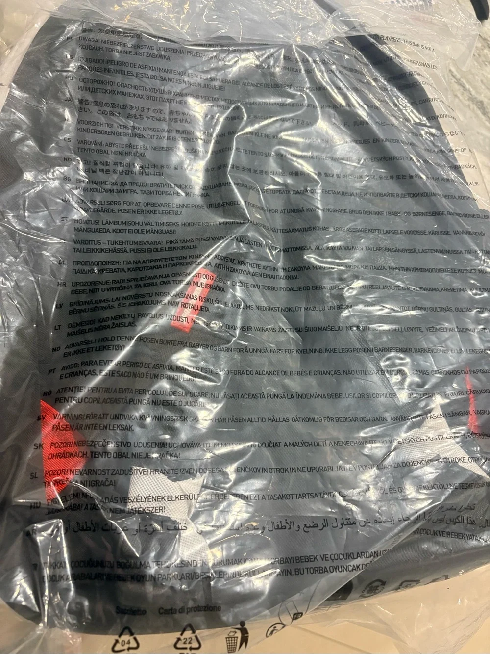Sprayground Black Shark-Mouth Backpack with Gray Graphic